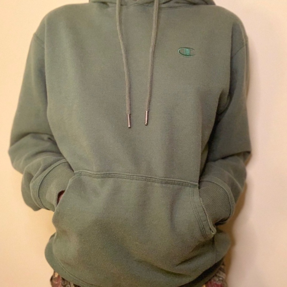 dark green champion hoodie